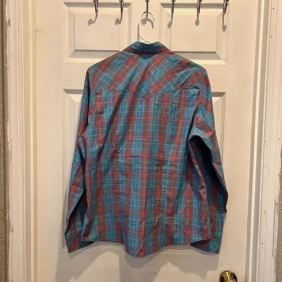 Cowgirl Legend‎ Western Women Shirt Plaid Pearl Snap Sz XL Metallic Rodeo - Picture 6 of 7